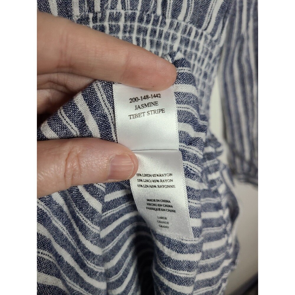 Rails Jasmine Tibet Stripe Lightweight Linen Long… - image 6